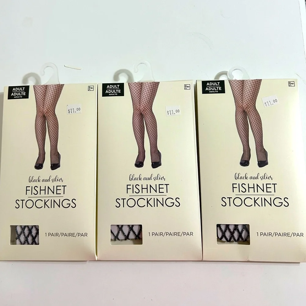 Black and‎ Silver Fishnet Stockings